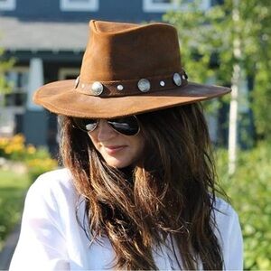 Minnetonka, buffalo nickel leather hat